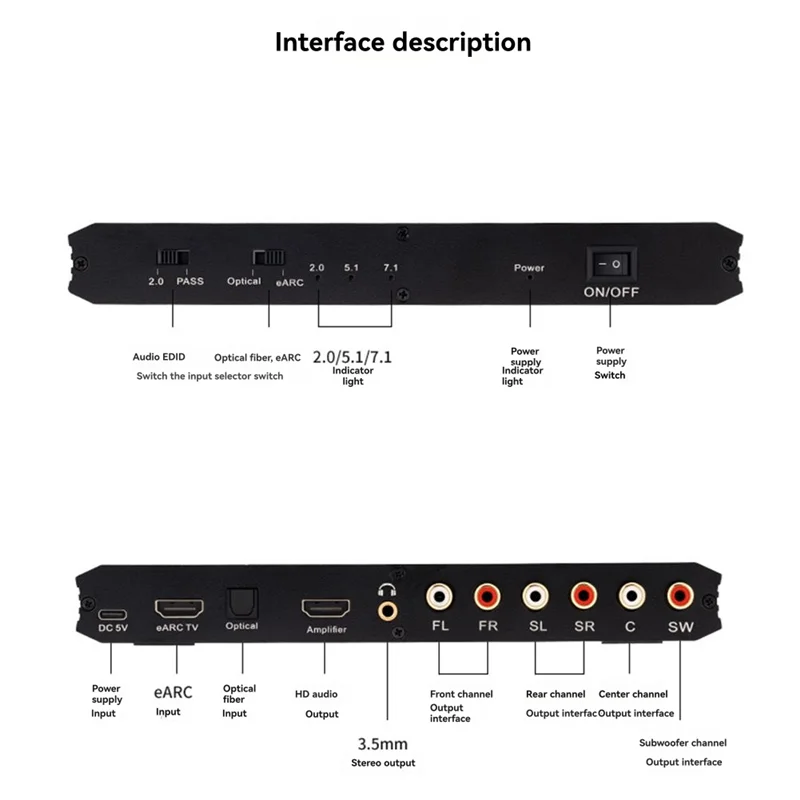 B04C-Audio Decoder 7.1 Channels To Connect To Powe Power Supply Type-C Converter Accessories - view 5