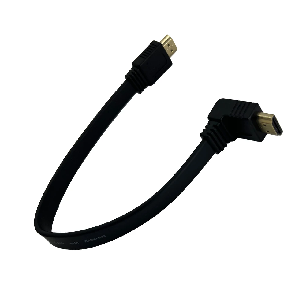 Angled HDMI cable 90-degree HDMI 2.0 cable short 30CM flat HDMI 2.0 cabl cord HDMI 2.0 4K 60Hz HDMI 2.0 A male to A male