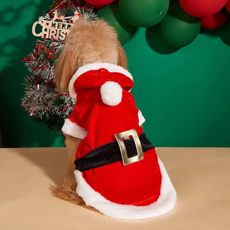 L7 Spot pet dog Christmas transformation Santa Claus red dress Poodle Pomeranian Teddy New Year coat kawaii clothes