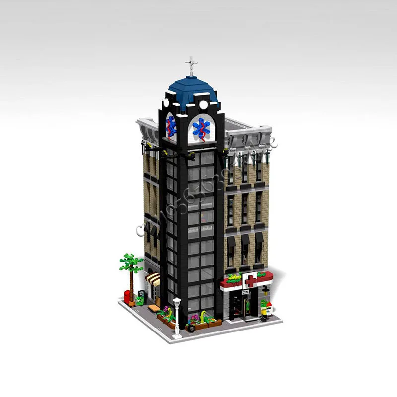 Popular 4030 pçs moc luxo modular HOSPITAL modelo modular arquitetura bloco de construção diy educação montagem crianças brinquedos presentes