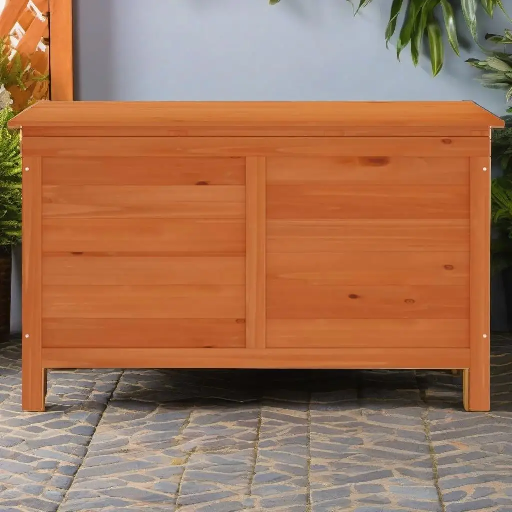 39x19.5x23 Solid Wood Fir Patio Storage Box - Durable Outdoor Organizer & Garden Furniture