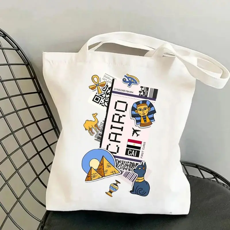 Airplane Ticket 3D Printed Shoulder Bags Graphic Tote Harajuku Shopper Bag Women Female Funny Large-capacity Canvas Shopping Bag