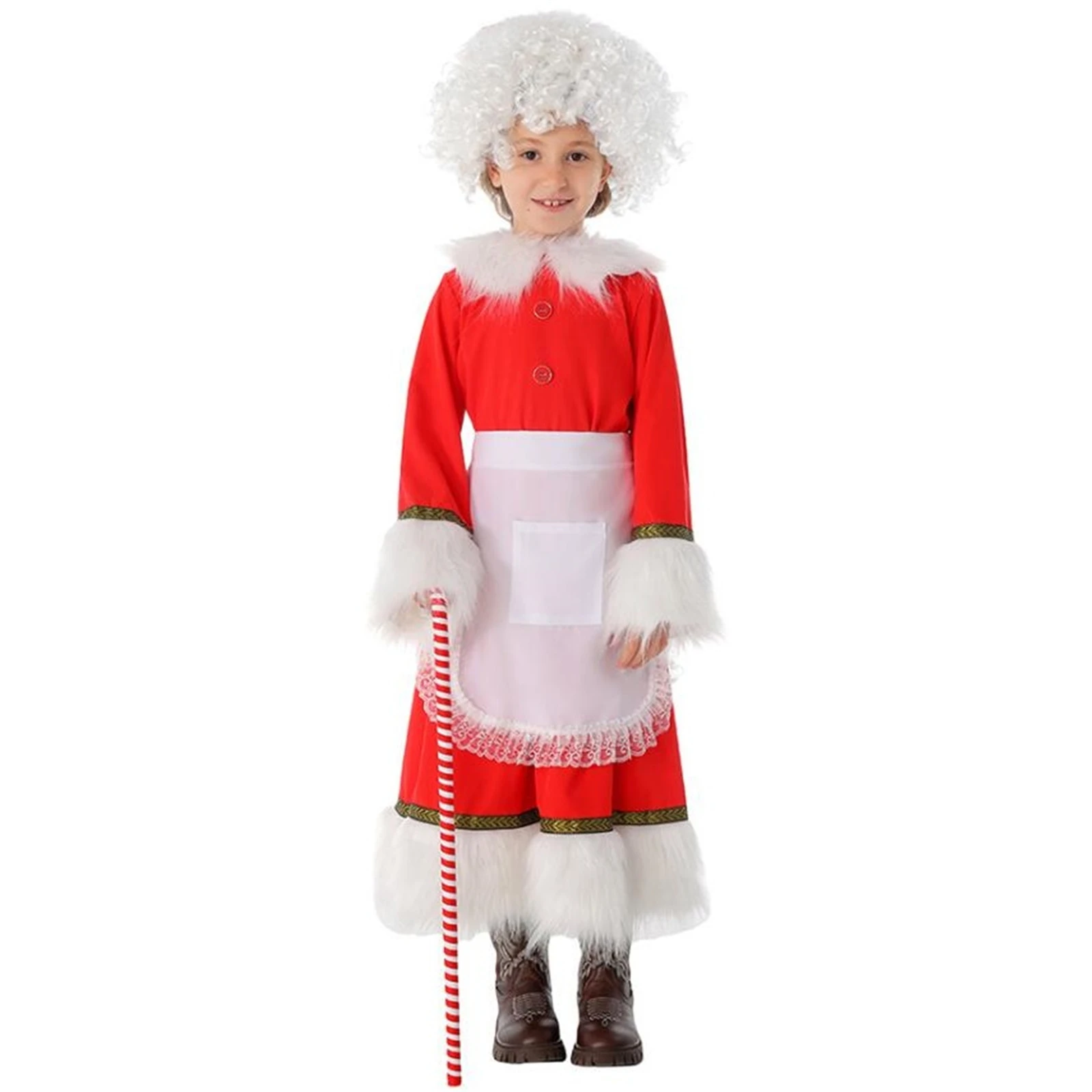 

Kids Girl Christmas Costume Mrs Claus Costume Adult Miss Santa Clause Dress Outfit for Party