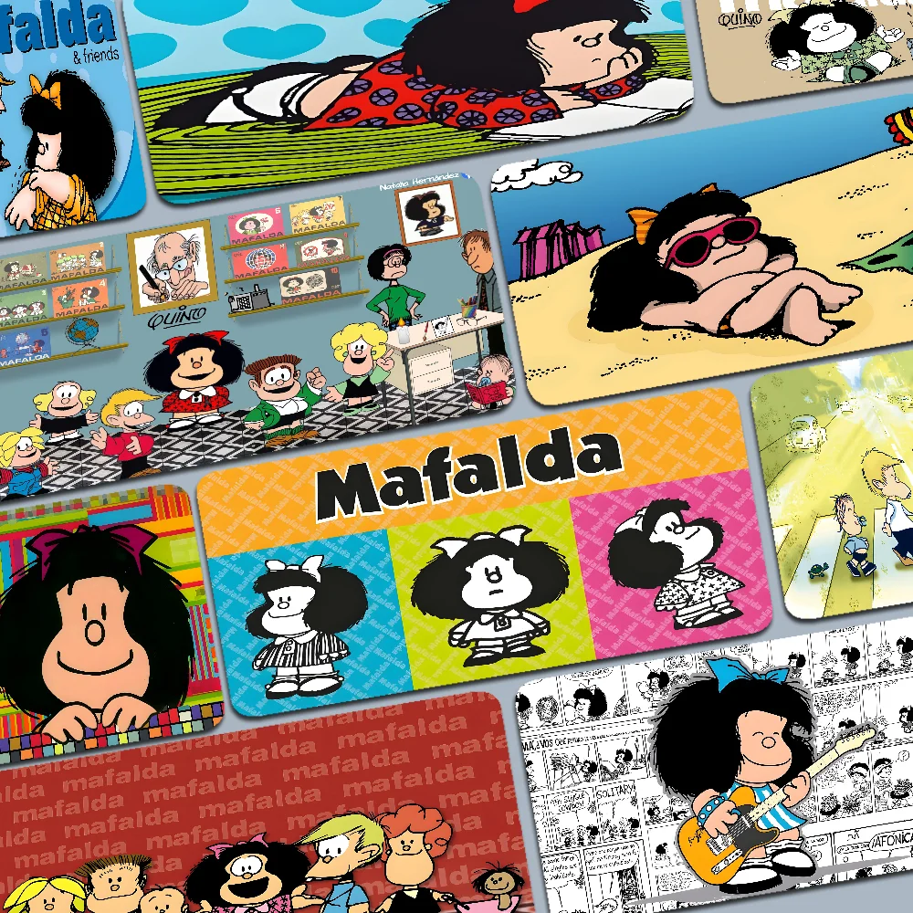 M-Mafalda Girl Mousepad Boy Pad Natural Rubber Gaming mousepad Desk Mat Size for Gameing World of tanks CS GO Zelda