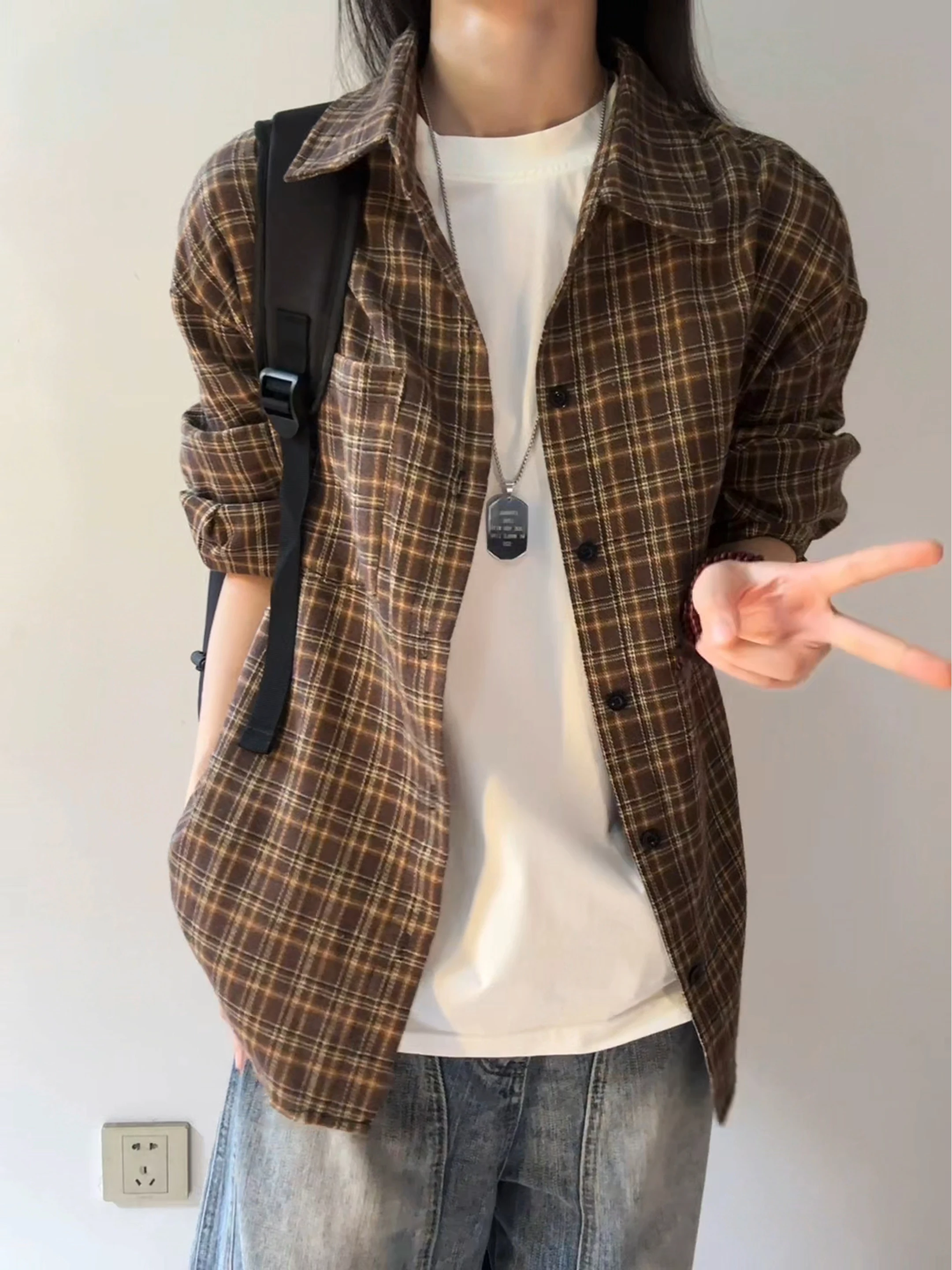 

Мужская куртка в стиле ретро с длинным рукавом, осенний дизайн, повседневная верхняя одежда, для пар, американский стиль, смесь полиэстера и хлопка