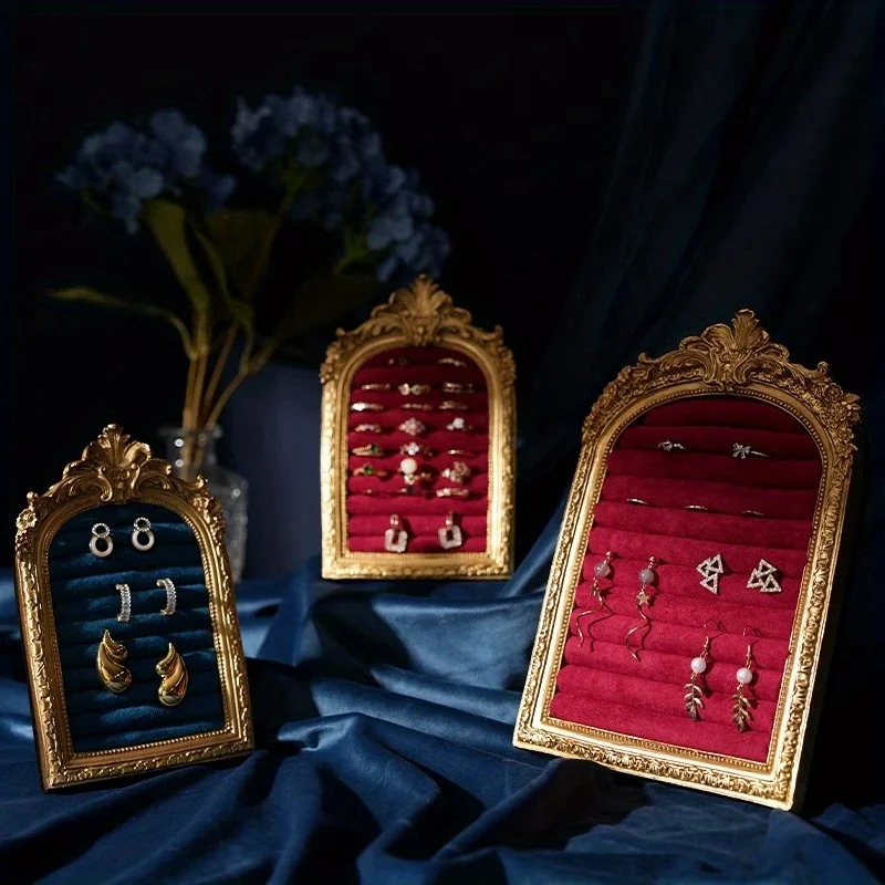 Jewelry Display Stand Vintage Photo Frame Style Home Ring Earring Display Rack Decorative Jewelry Organizer for Rings & Earrings