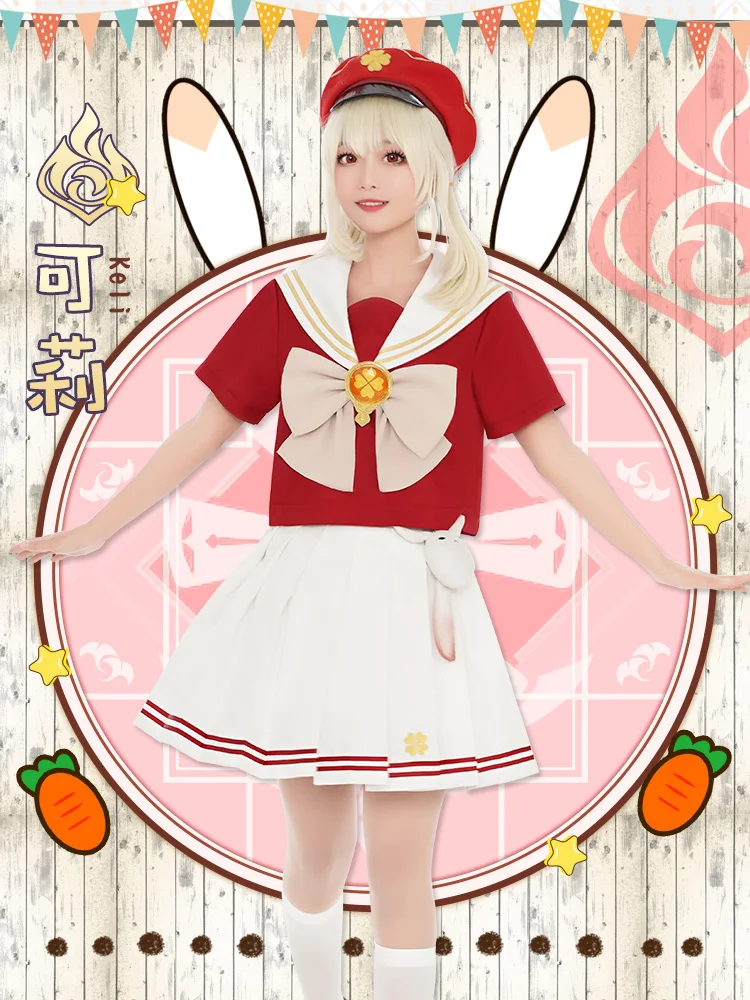 

Actuals Genshin Impact Keqing Klee Cosplay Academy Style Uniform Full Set Cos Costume Customisation Including Accessories