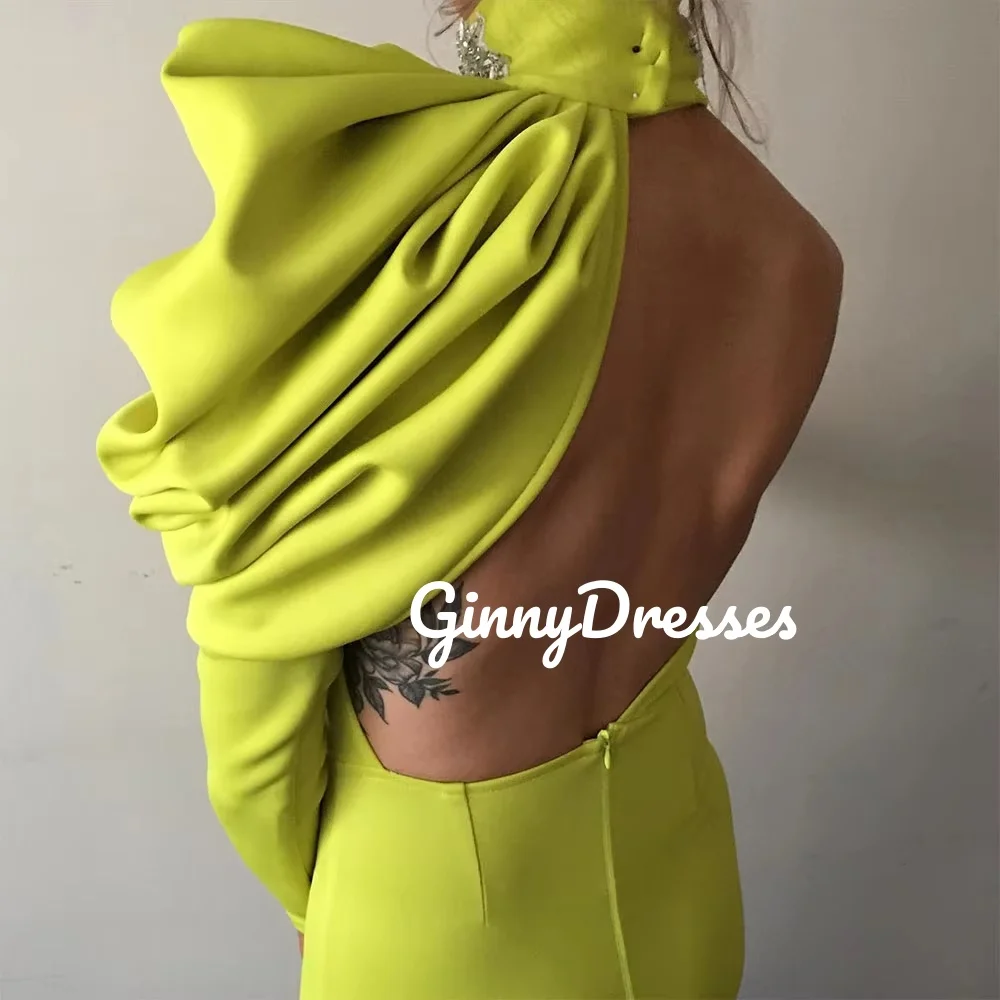 فساتين سهرة فاخرة مخصصة فساتين رسن غمد للحفلات الراقصة بطول الأرض وسحاب وأكمام طويلة مناسبة رسمية #2