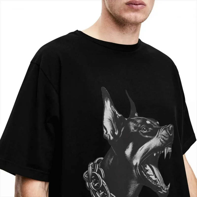 Oversized T-Shirt Doberman head Cotton T shirts angry dog tattoo hip hop tee shirt for adult Beach Y2K fun casual clothing