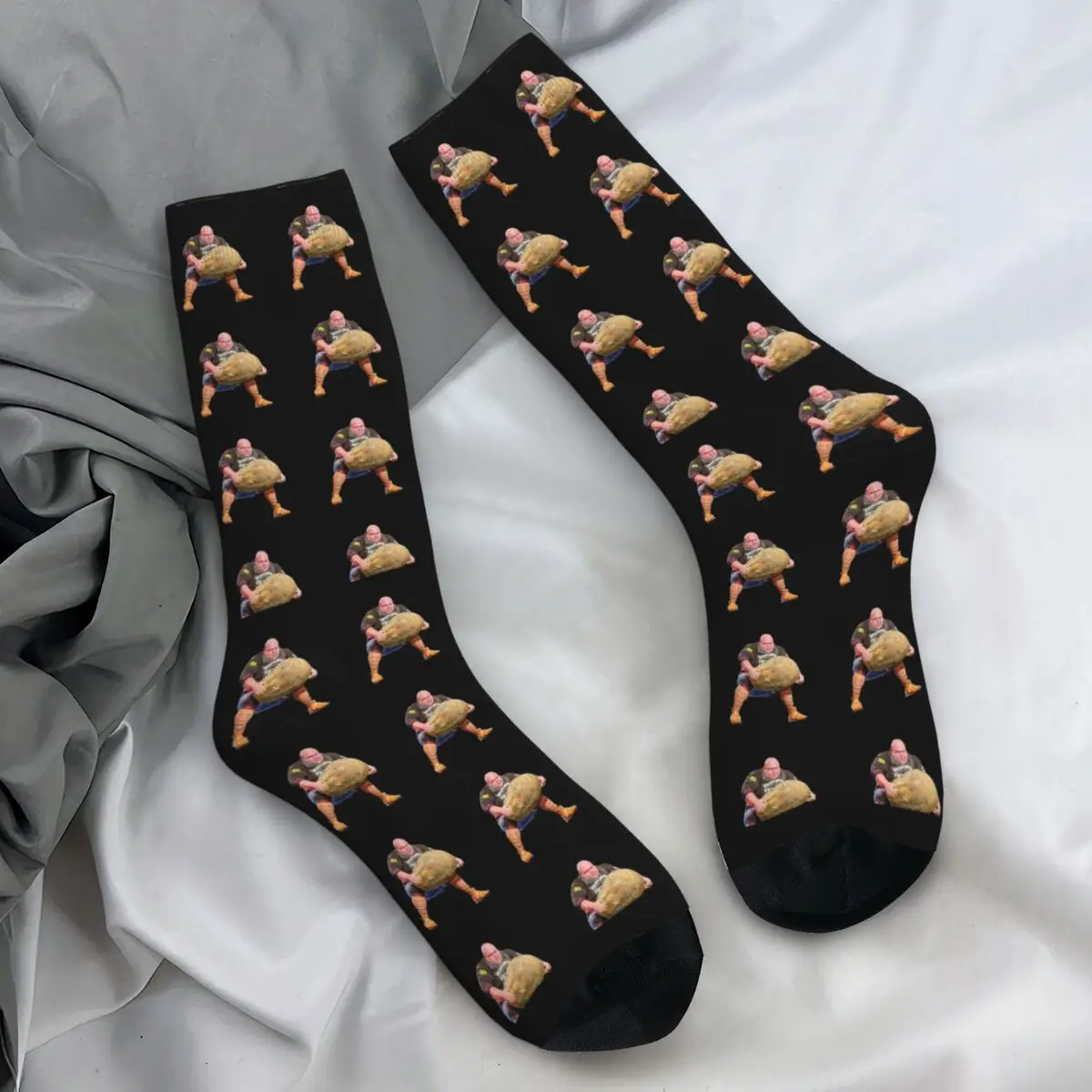 

Man Lifting Giant Rock Stockings Funny Design Novelty Socks Autumn Non Slip Socks Couple Running High Quality Socks