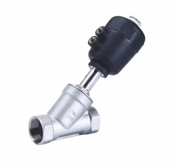 SANTHAI SUS316L Angle Seat Valve Pneumatic Internal Thread High Temperature Gas Control