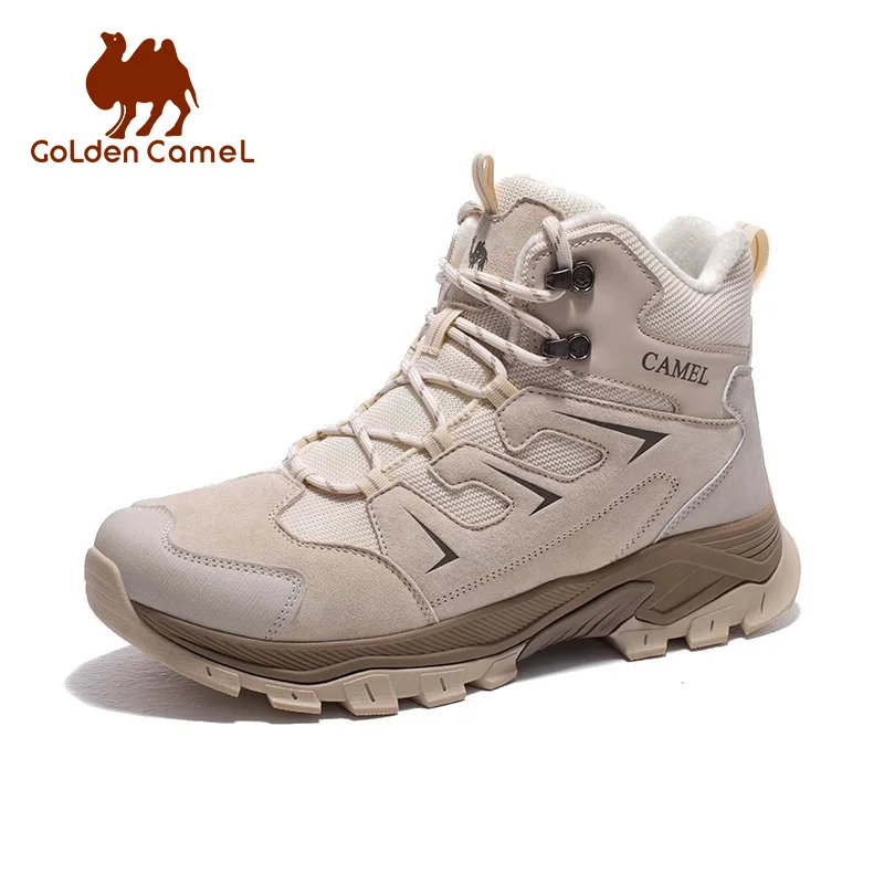 GOLDEN CAMEL Hiking Shoes for Men Women Winter Boots Anti-slip High-top Hiking Boots Plus Velvet Warm Outdoor Sports Shoes Climb