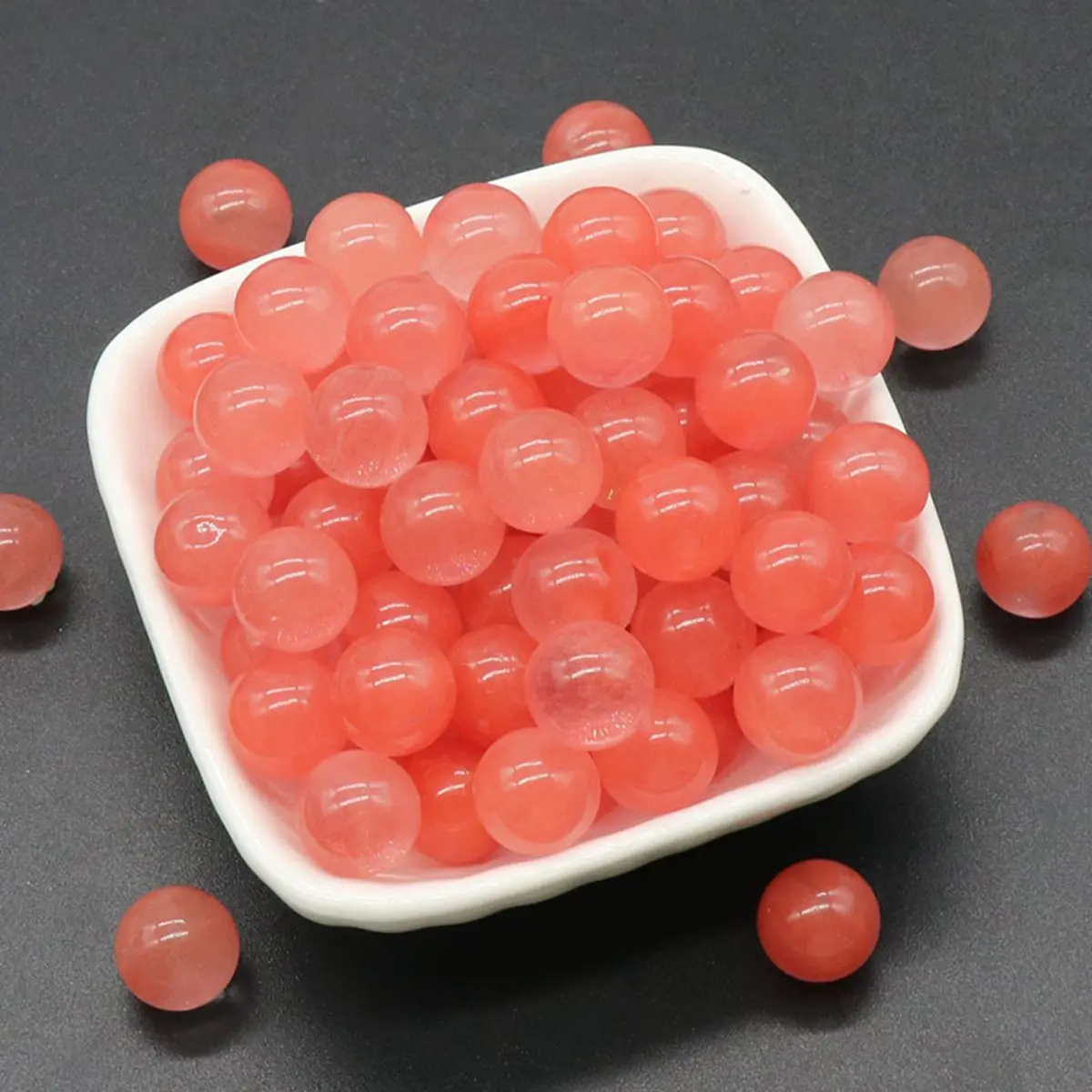 

16PCS 12MM Cherry Quartz Stress Relief Spheres & Balls Polished Meditation Balancing Home Decoration Crystal Beads