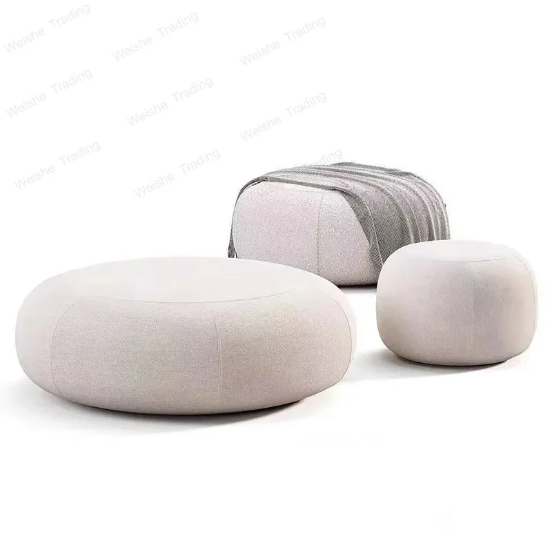 Creative Footrest Front Desk Rest Round Sofa Stool Portable Shoe Changing Stool Interior Lounges Removable Low Footstool