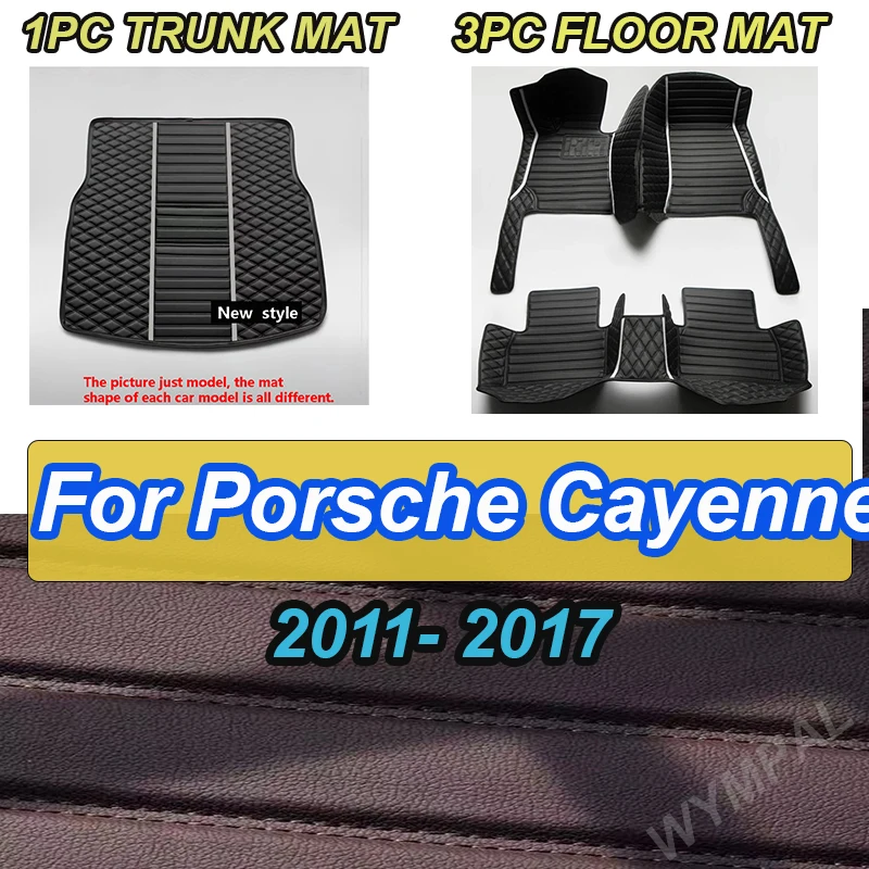 

LUXURY Car floor mats for Porsche for Cayenne 2011 2012 2013 2014 2015 2016 2017 Custom auto foot Pads automobile