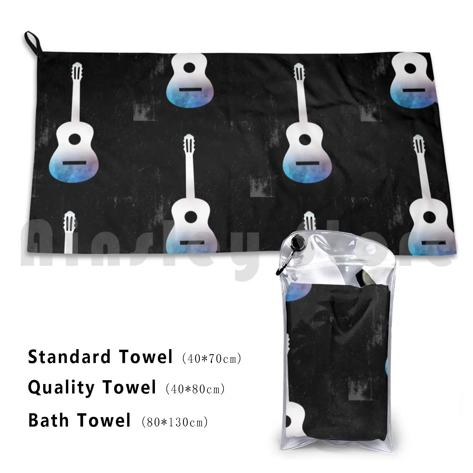 Guitar Player Gift Idea Custom Towel Bath Towel Guitar Music Guitar Player Guitarist Electric Guitar Bass