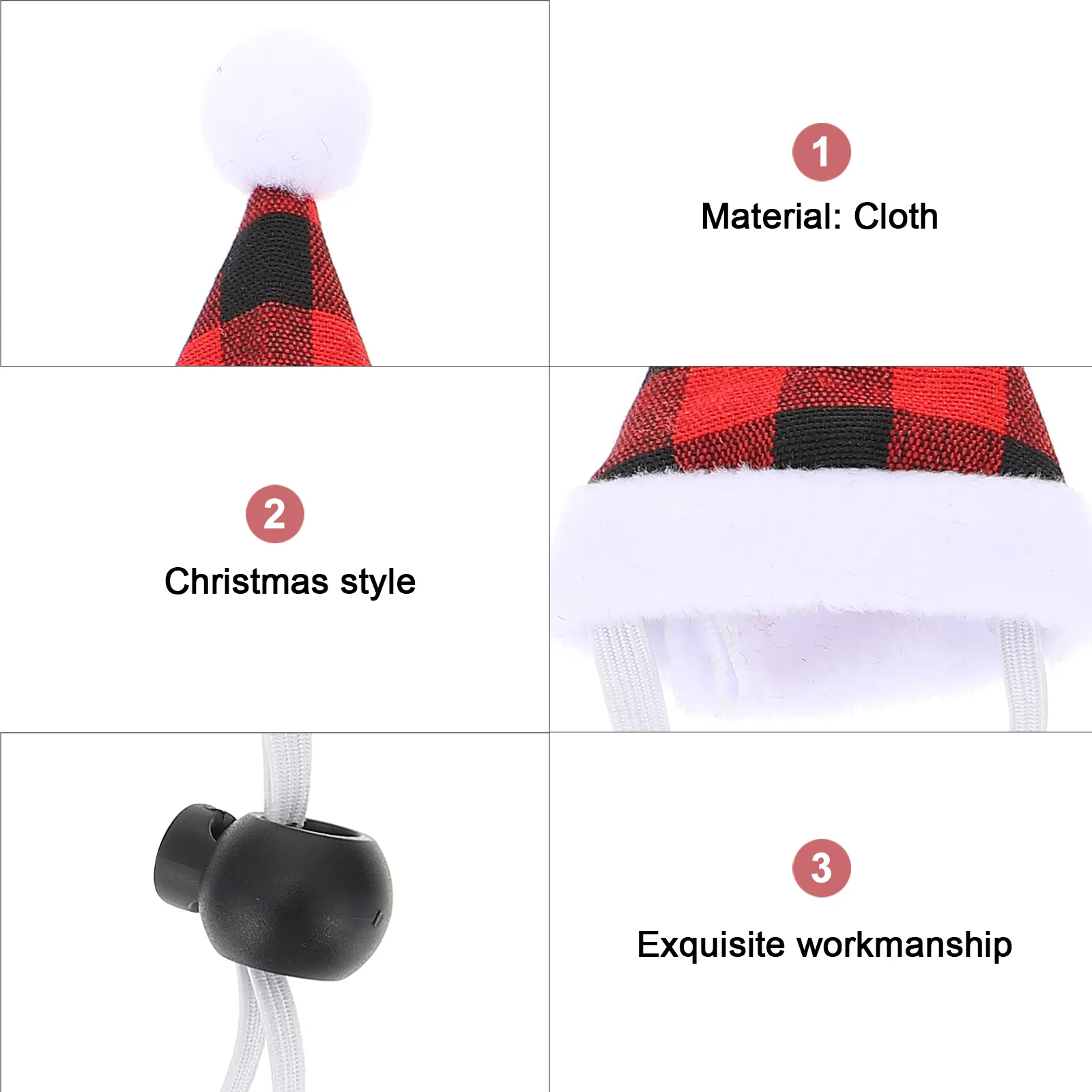

4Sets Festive Pet Hat and Scarf Collection Soft Comfortable Christmas Outfit for Small Pets Holiday Gift Idea Decorative Use