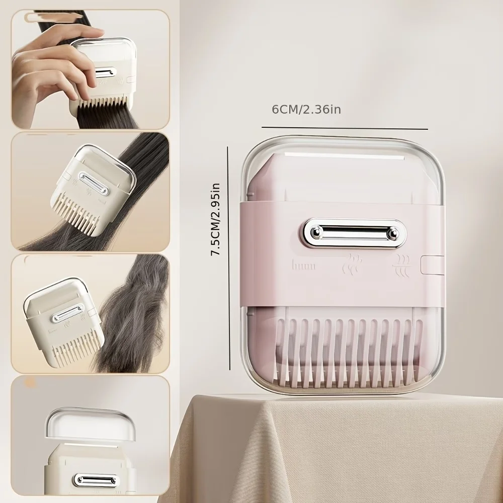 1PC Hair Cutting Comb with Cleaning Claw & Detachable Thinning Tool, Portable Safety Comb for Layered Hair, Perm, Fringe