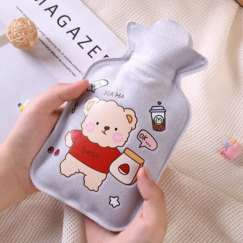 Hot Water Bottle Bag Cute Warm Belly Treasure Cartoon Warmer Filled Mini Explosion-proof  Portable Winter Reusable Hand Warmer