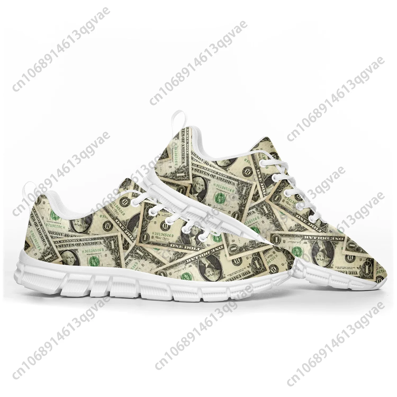 Dollar Printed Popular Sports Shoes Mens Womens Teenager Kids Children Sneakers Casual Custom High Quality Couple Shoes White