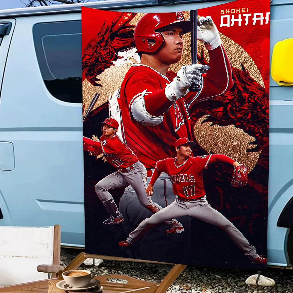 Baseball Player S-Shohei Ohtani-Star flag For Living Room Home Dorm Decor Art Garage Bar Wall Club Live Decoration Banner