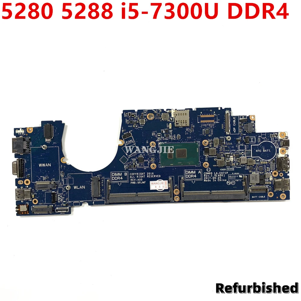 

CDM60 LA-E071P для Dell LATITUDE 5280 5288 материнская плата для ноутбука SR340 i5-7300U CPU 4T711 04T711 CN-04T711 восстановленная