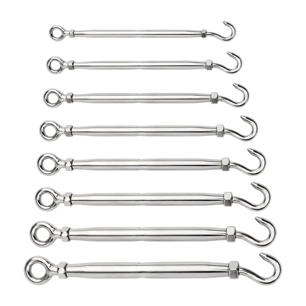 304 Stainless Steel Hooks&Eye Close Type Turnbuckle M5 M6 M8 M10 M12 M14 M16 M20 Adjustable Wire Rope Tensioner Rust Proof
