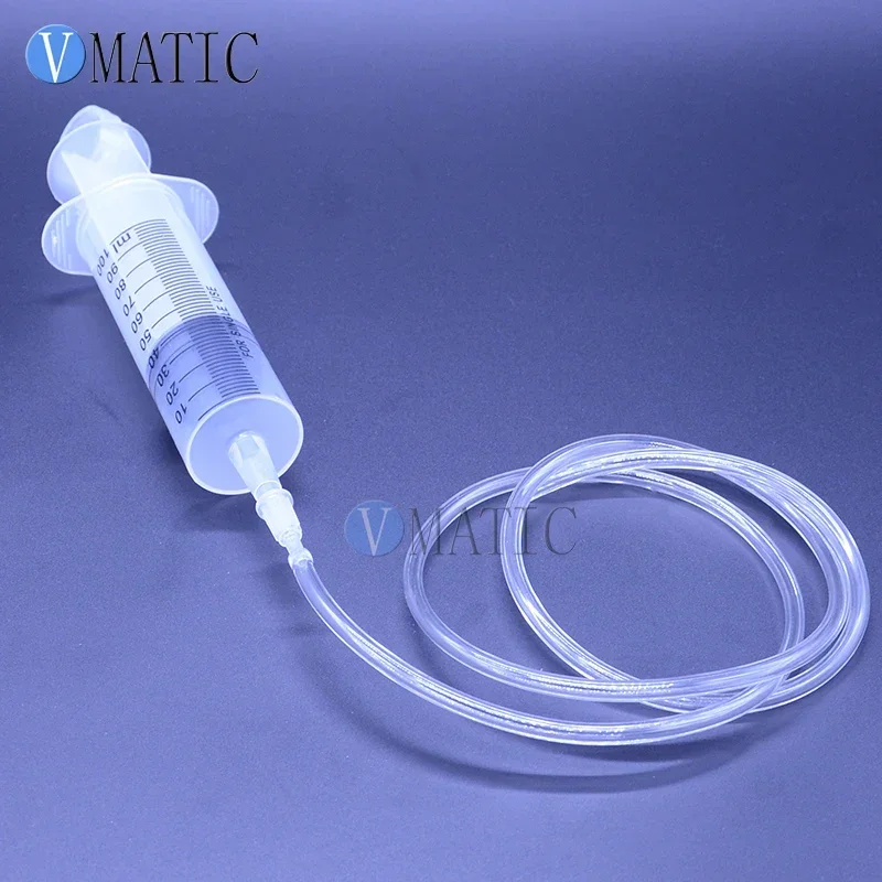 Free Shipping Liquid Glue Dispensing Large Big 100ml 10cc Syringe Big Mouth + PVC Tube 100mm Length