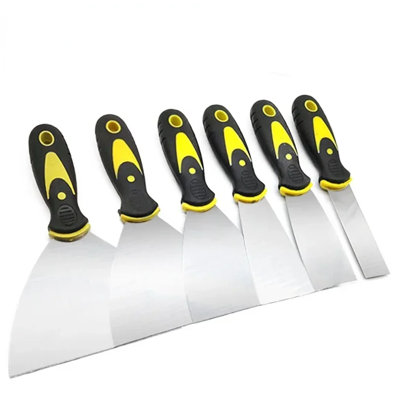 

1 set Stainless Steel Putty Knife Filling Spatula Wallpaper Stripper Paint Tool Plaster Shovel Wood Handle Construction Tool