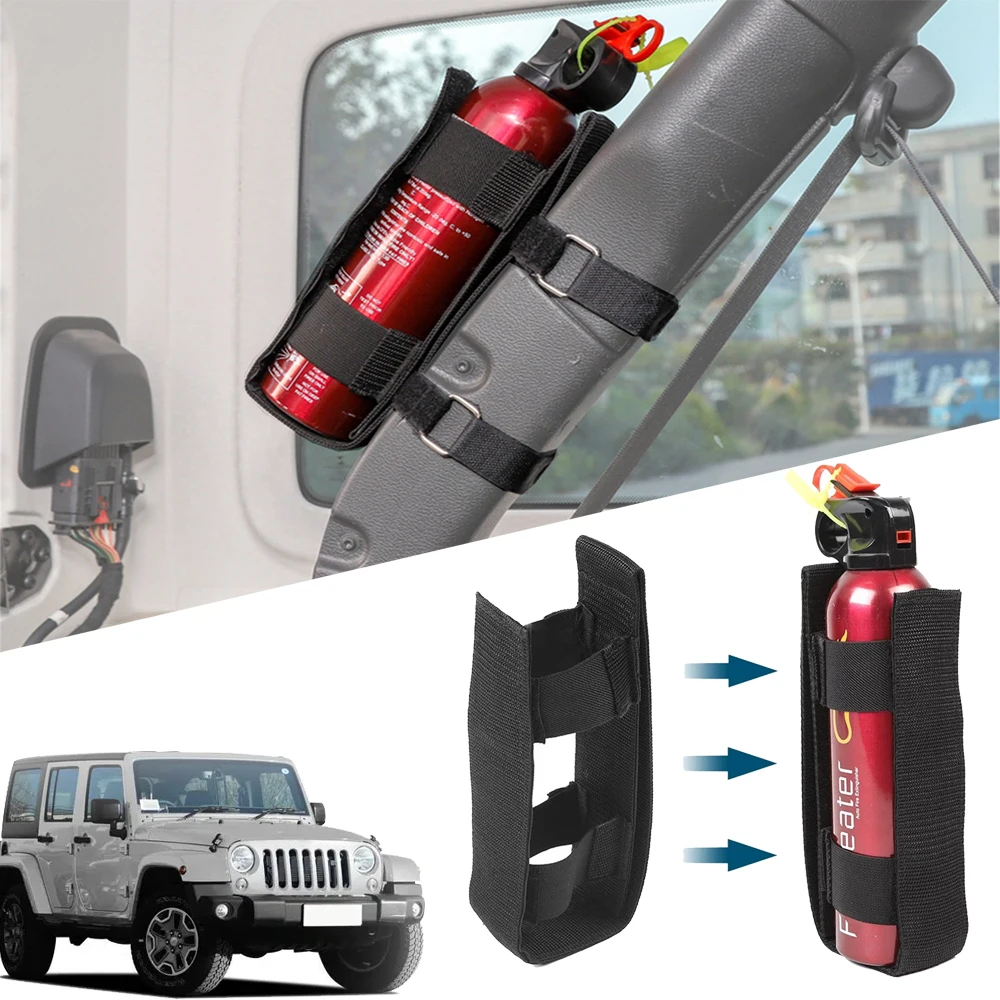 

Car Roll Bar Fire Extinguisher Holder Bandage Organizer Belt Mount Strap for Jeep Wrangler TJ JK JL JT 1997-2023 Accessories