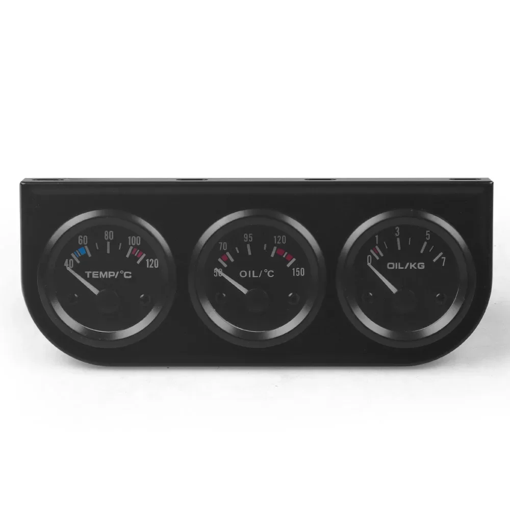 

Car Modification Gauge Oil Temp Water Temp Oil Pressure 3 in 1 Combination Instrument 52MM 2-inch Triple Strap Sensor