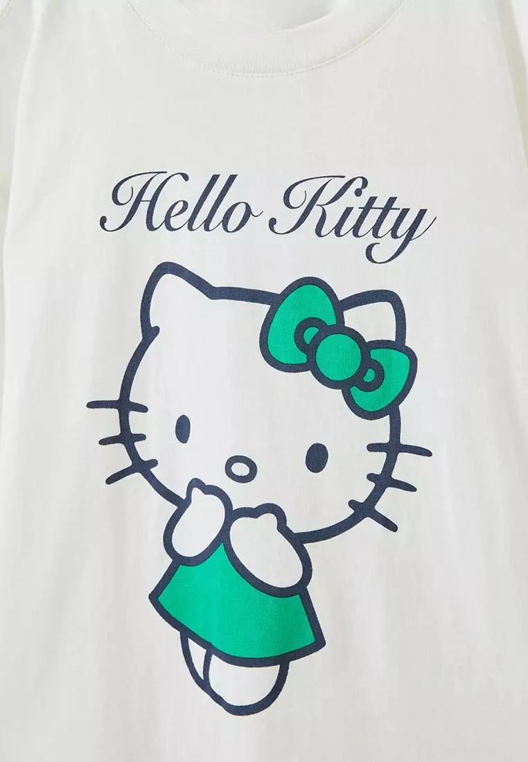 

Hello Kitty Graphic Printing Summer Autumn Winter Cotton Men's and Women's T-Shirts Short Sleeves Luxury Outdoor Sports Brand