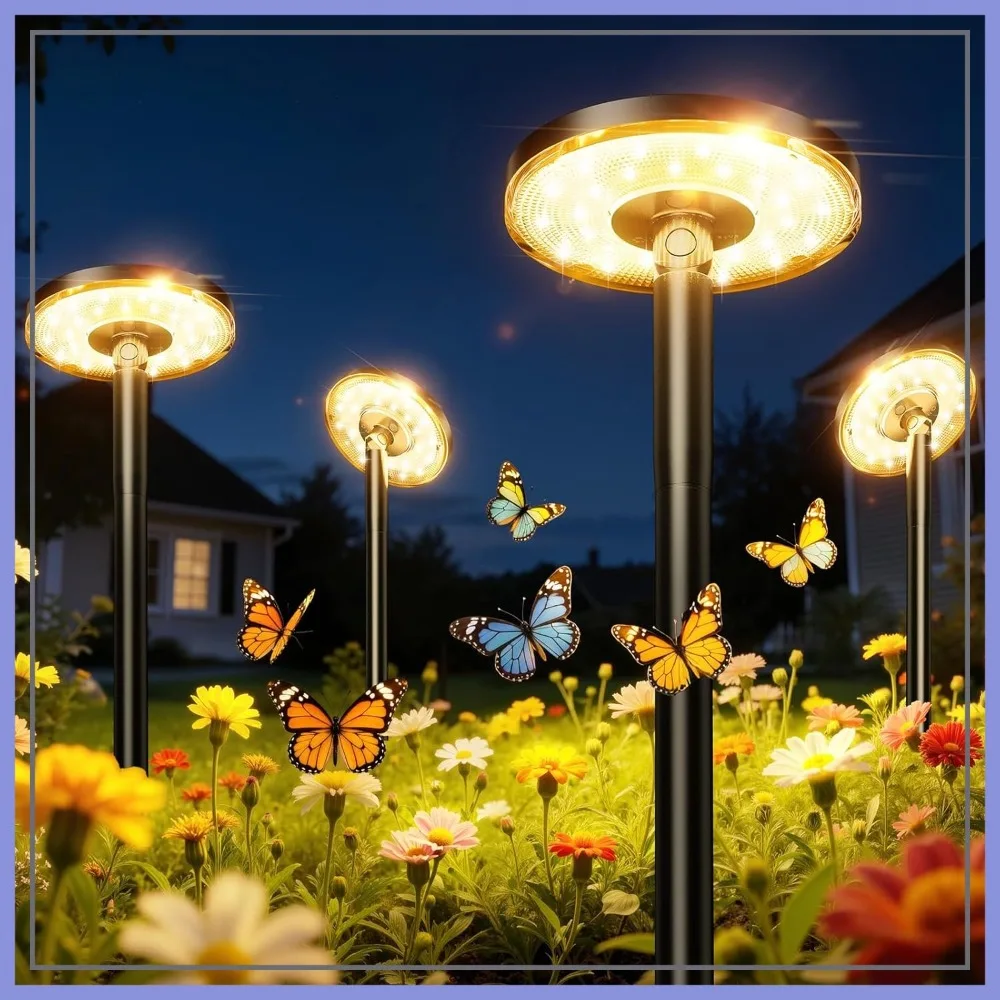 

3X Larger & Taller Solar Pathway Lights Outdoor, 6 Pack Metal, Waterproof, 2 Modes, for Yard Walkway Driveway