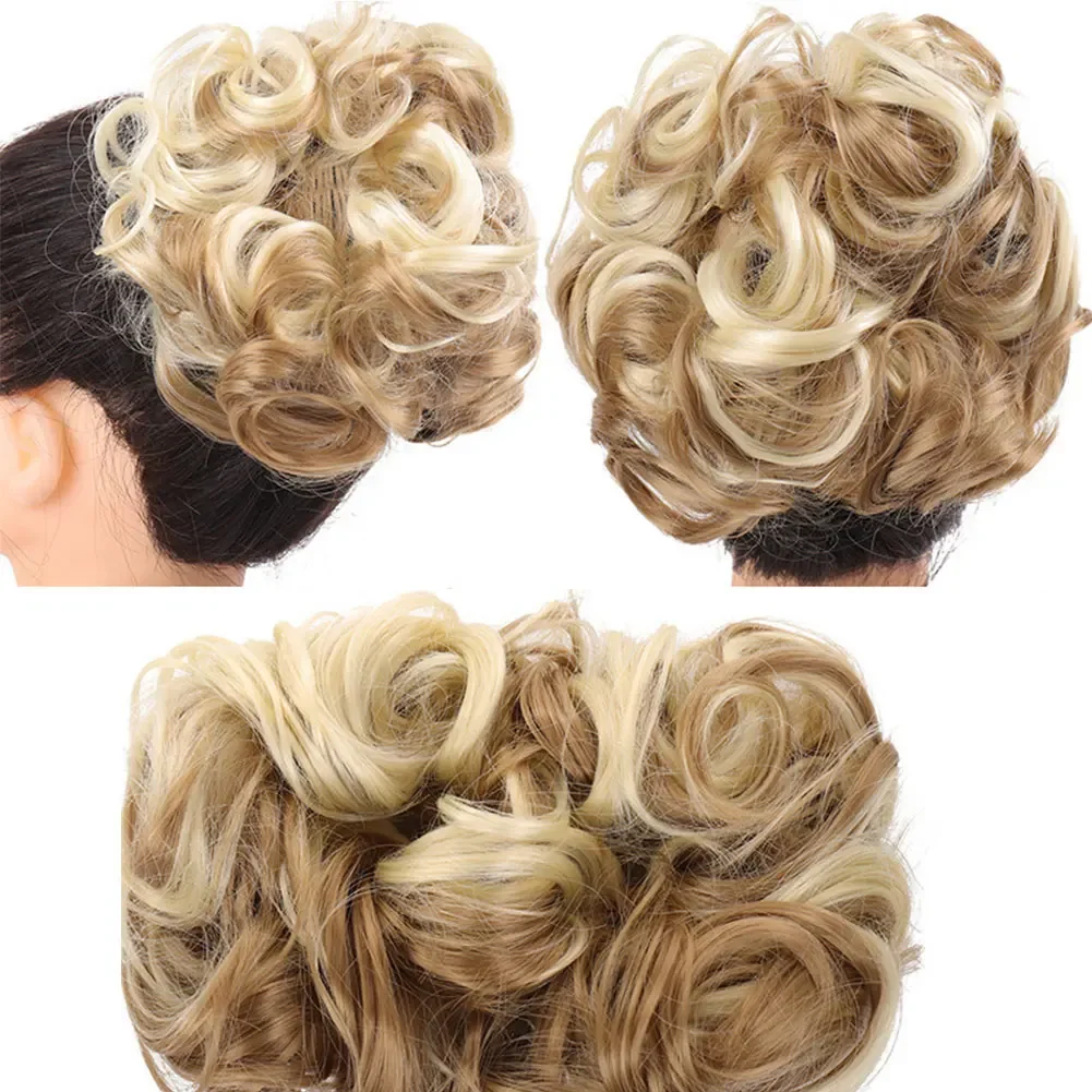 S-noilite الاصطناعية مشط كبير كليب في مجعد الشعر التمديد Chignon خصلات شعر النساء أوبدو غطاء هيربيسي تمديد كعكة الشعر