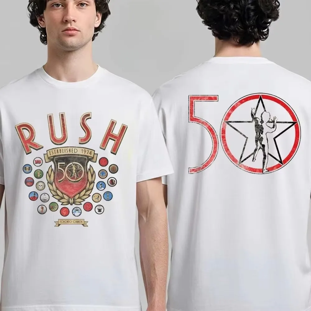 R50 Flight Rush 50th Anniversary Band Grafik-T-Shirt aus Baumwolle für Herren und Damen, Streetwear-T-Shirt – Detail 2