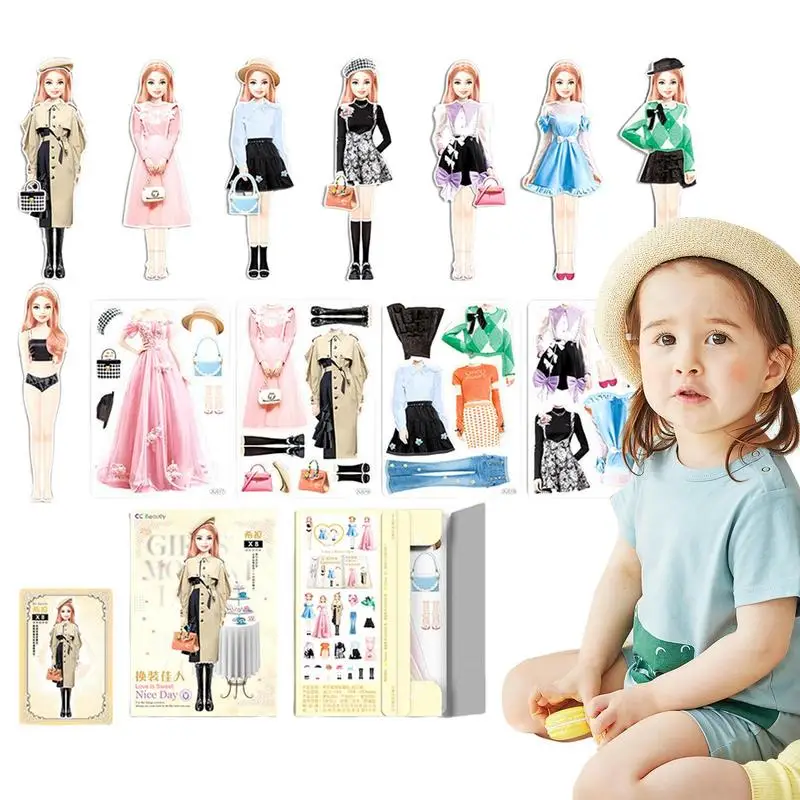 Magnetic Paper Dolls Creative Magnet People Clothes Dress Up Toy Dolls Child Pretend Play Toys Puzzles Game For Girls Kids Boys