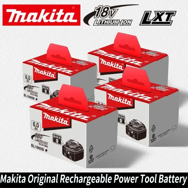 👍 Batterie Makita 18V 6,0Ah, batterie rechargeable au lithium-ion d'origine, 18V 6000mAh, batterie de remplacement BL1860 BL1850 BL1860B 👍
