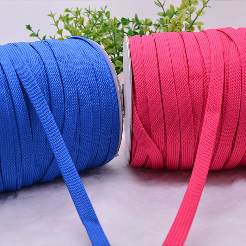 10mm Colorful Flat Polyester Double Hollow Ribbon Cord for Drawstring Waistband Lanyard DIY Sewing Craft