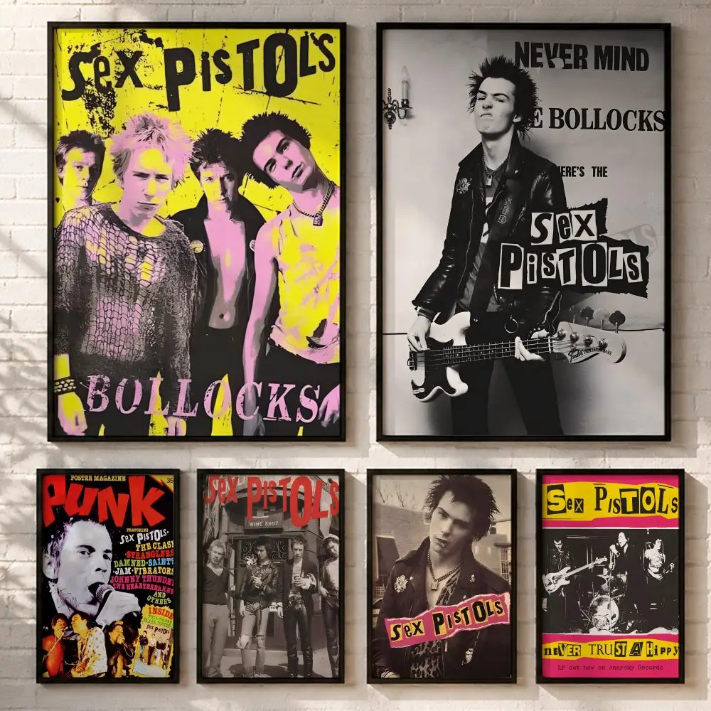 Band Sex Pistols   Poster HD poster wall art self-stick no-residue for home cafe office great gift