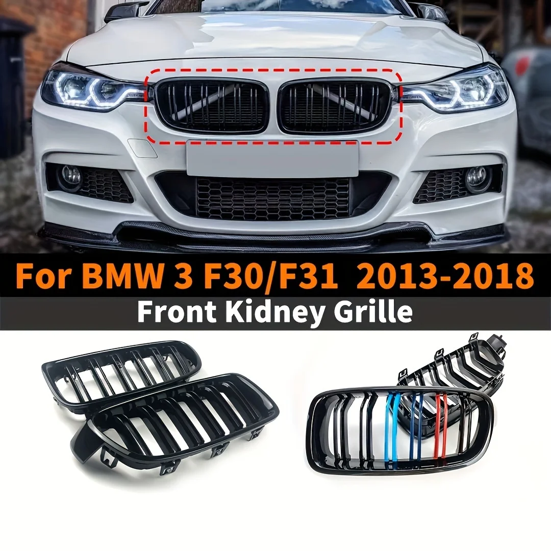 

Двойная линия передняя решетка бампер Гриль Входная сетка для BMW 3 F30 F31 F35 2013-2018 такой как 318i 320i 320d 328i 330i 330d 335i 340i