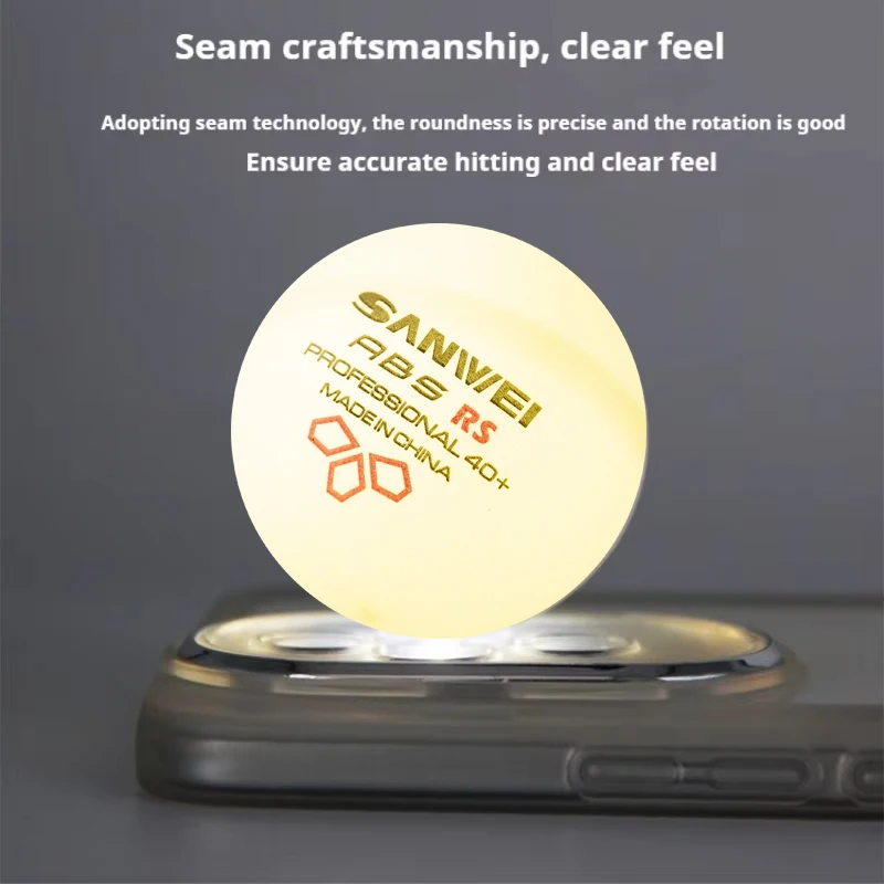 SANWEI RS40 + 3 نجوم كرات تنس الطاولة الملحومة ABS مادة جديدة دائم عالية ترتد كرات بينغ بونغ للتدريب 50/100/200 قطعة