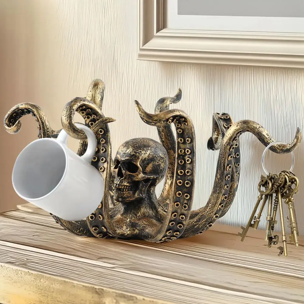 Octopus Cup Holder Octopus Mug Holder Resin Sea Figurine Coffee Cup Organizer Stand Rack Kitchen Countertop Decor for Home