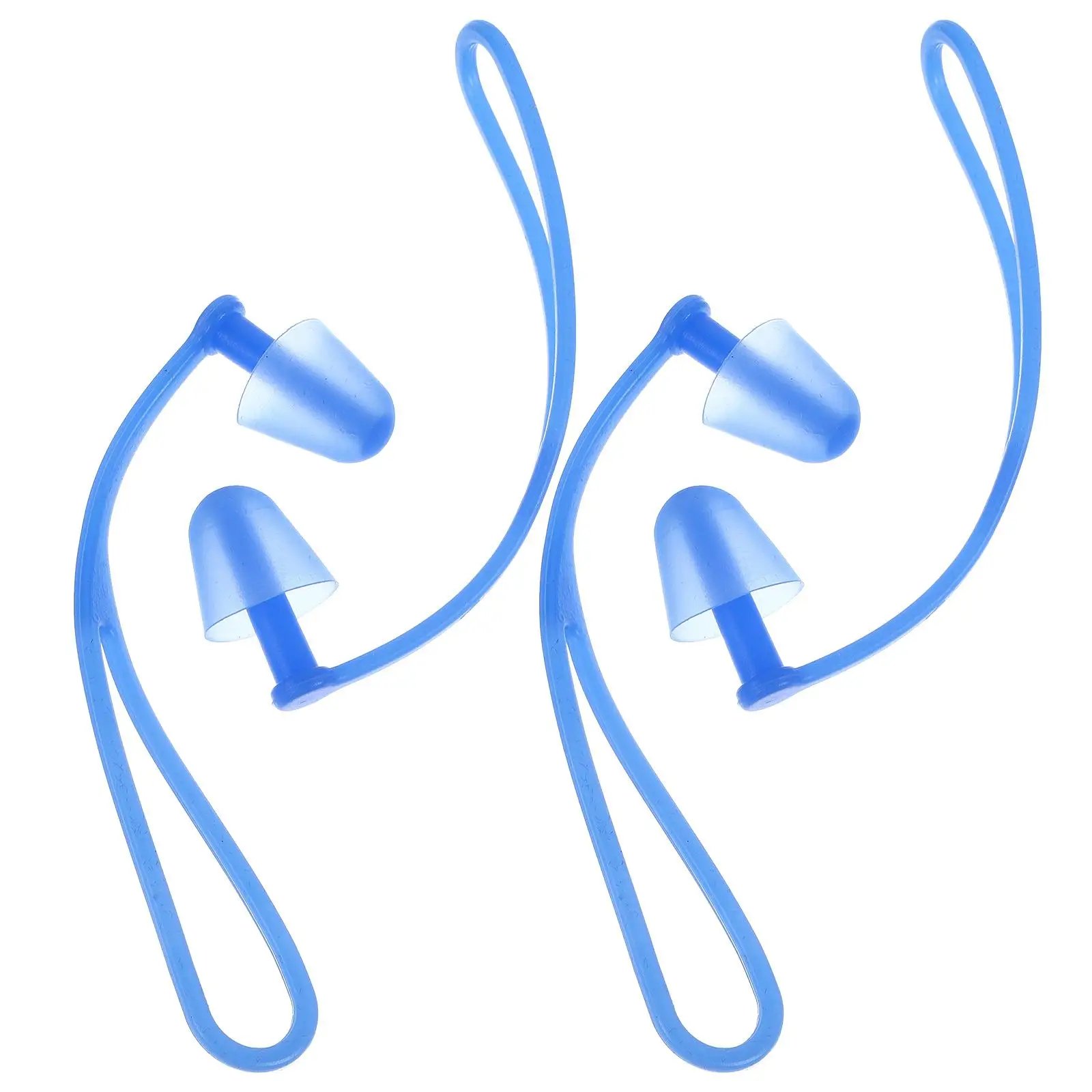 

2 Pcs Waterproof Earplugs Soft Silicone Mushroom Shaped Swimming Ears Underwater Cord Hanging Kids Men Women Health Care