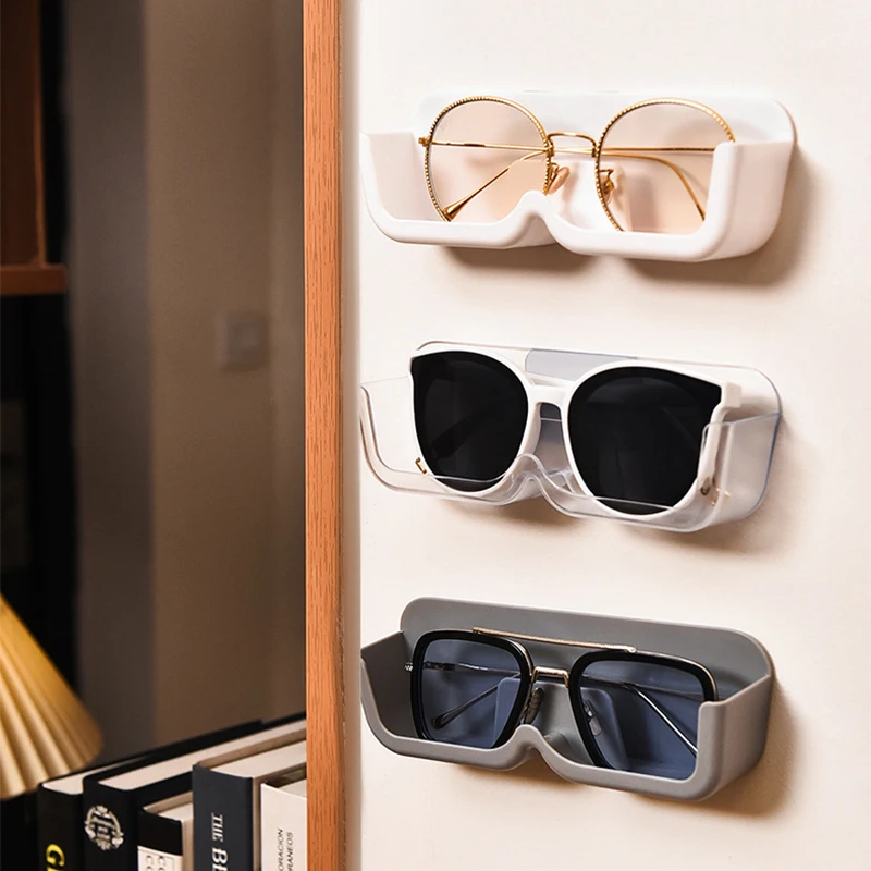 Glasses Storage Box Wall Mounted Fixed Sunglasses Sunglasses Eye Box Fashion Simple Retro Leather Glasses Display Box