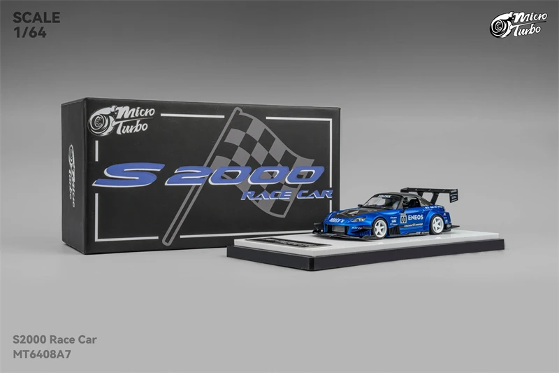 

Micro Turbo 1:64 S2000 Race Car transparent blue Diecast Model Car
