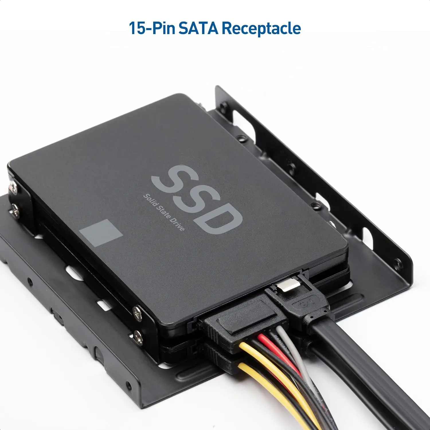 Cable Matters 3-Pack 15 Pin SATA Power Splitter Cable - 8 Inches, SATA Power Y-Splitter Cable