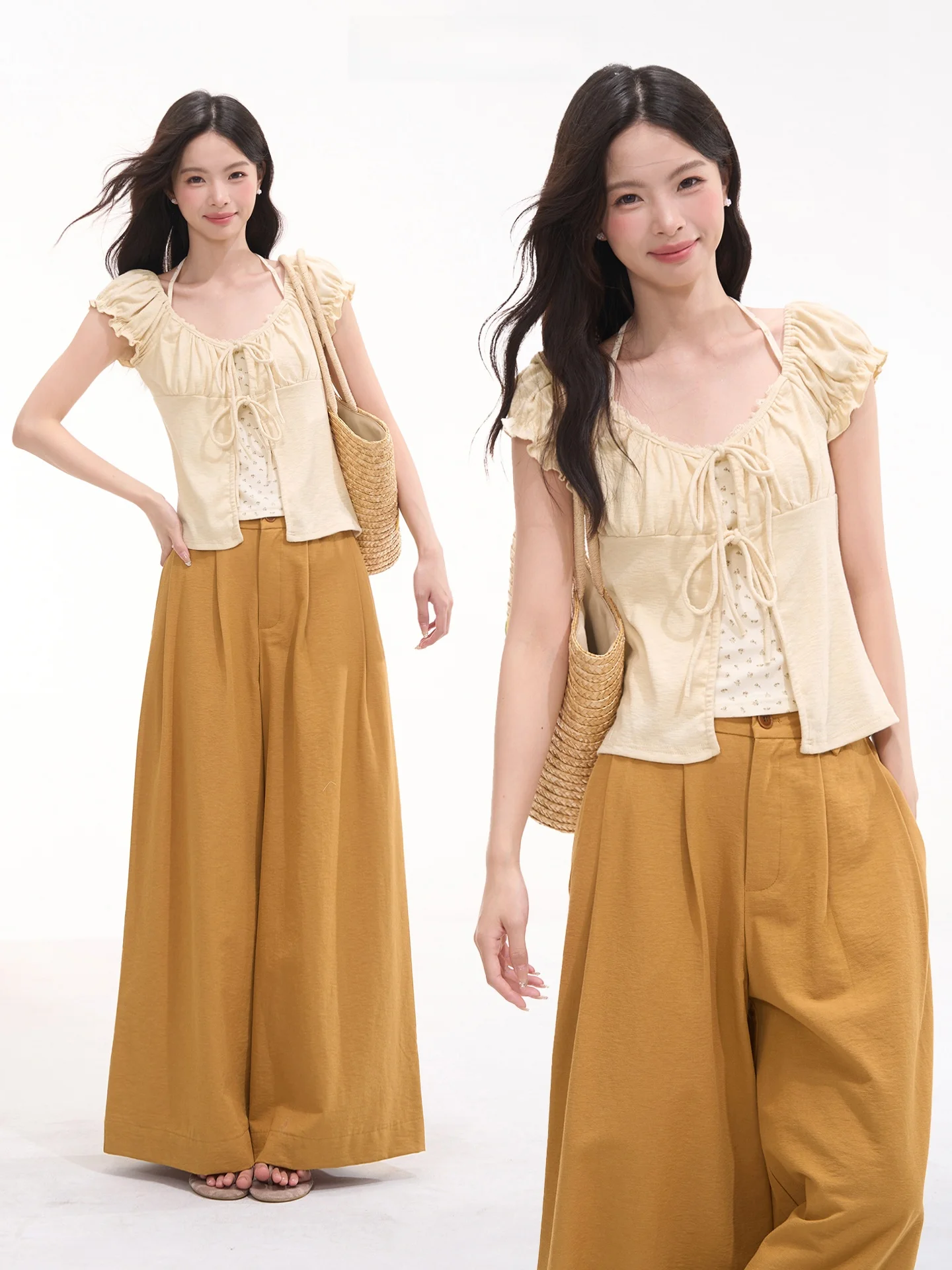 

Женская летняя футболка Sweet Dream с имитацией двухслойности, цветочным принтом, коротким рукавом и бретельками, дизайн «Цветочное поле»