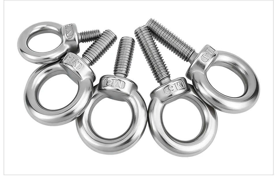 304 Edelstahl Hebeösenbolzen M3 M4 M5 M6 M8 M10 M12 M14 M16 M18 | DIN580 Geschmiedeter Augenschraubenschlüssel für Hebe- und Riggingzwecke – Detail 7