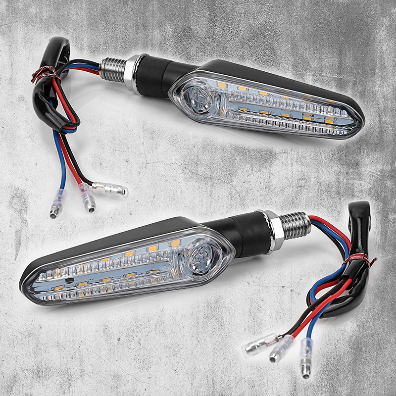 كروزر الخلفية بدوره إشارة دراجة نارية LED تدفق مؤشر اتجاه المياه مصباح M10 لهوندا سوزوكي ياماها 12 فولت أضواء الفرامل الخلفية #2