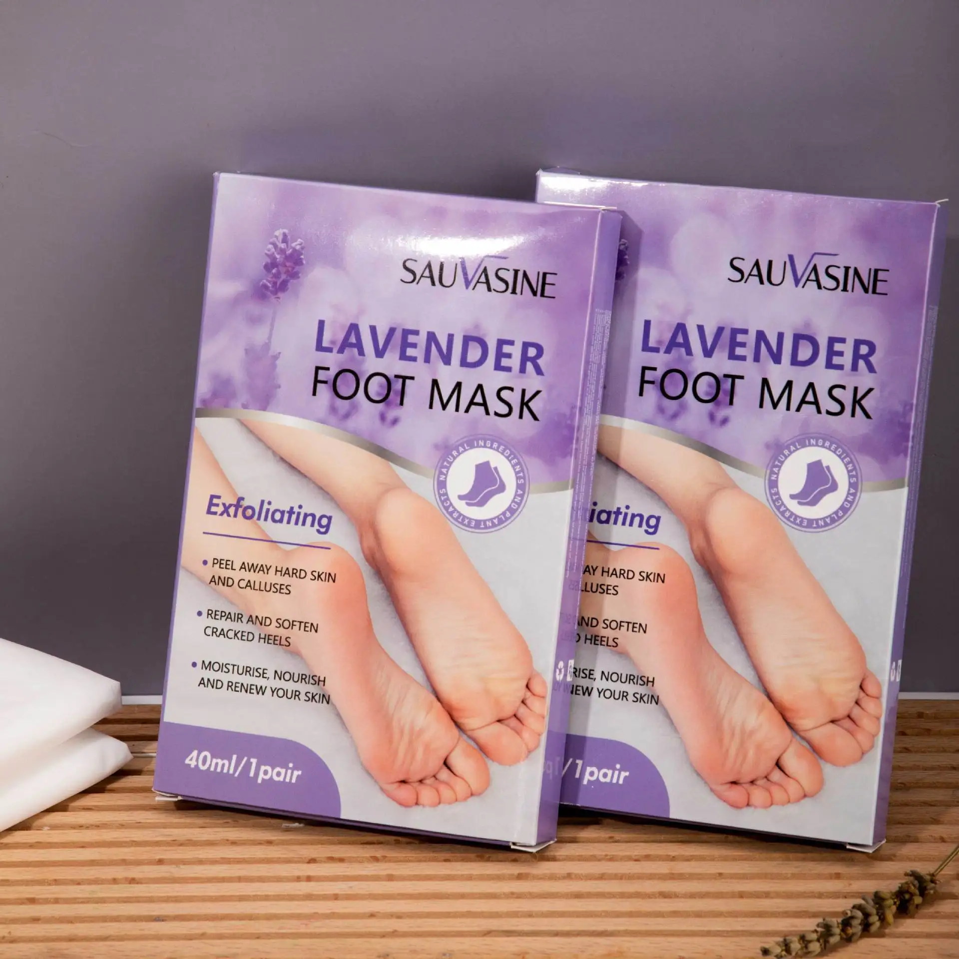 Lavender Foot Mask Hydrates, Tenderizes and Softens Calluses, Smoothes and Exfoliates Dead Foot Skin